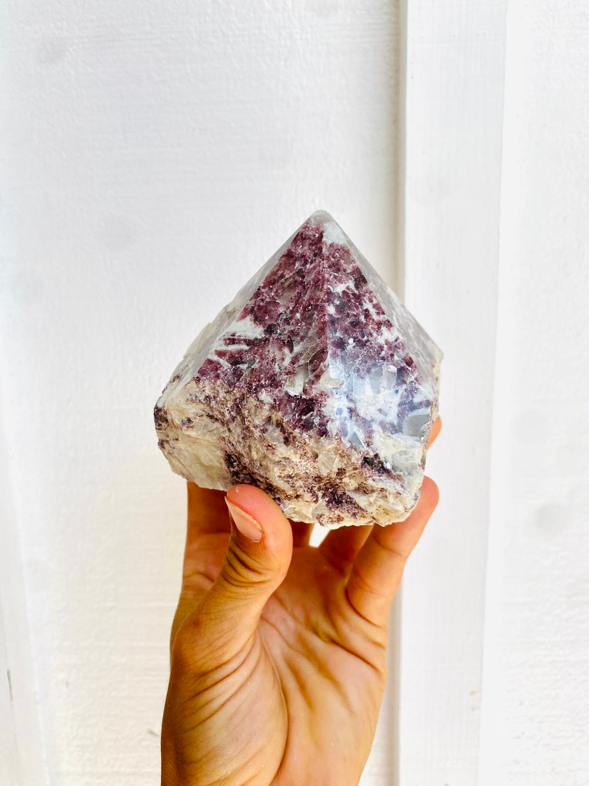 Lepidolite with Calcite 04