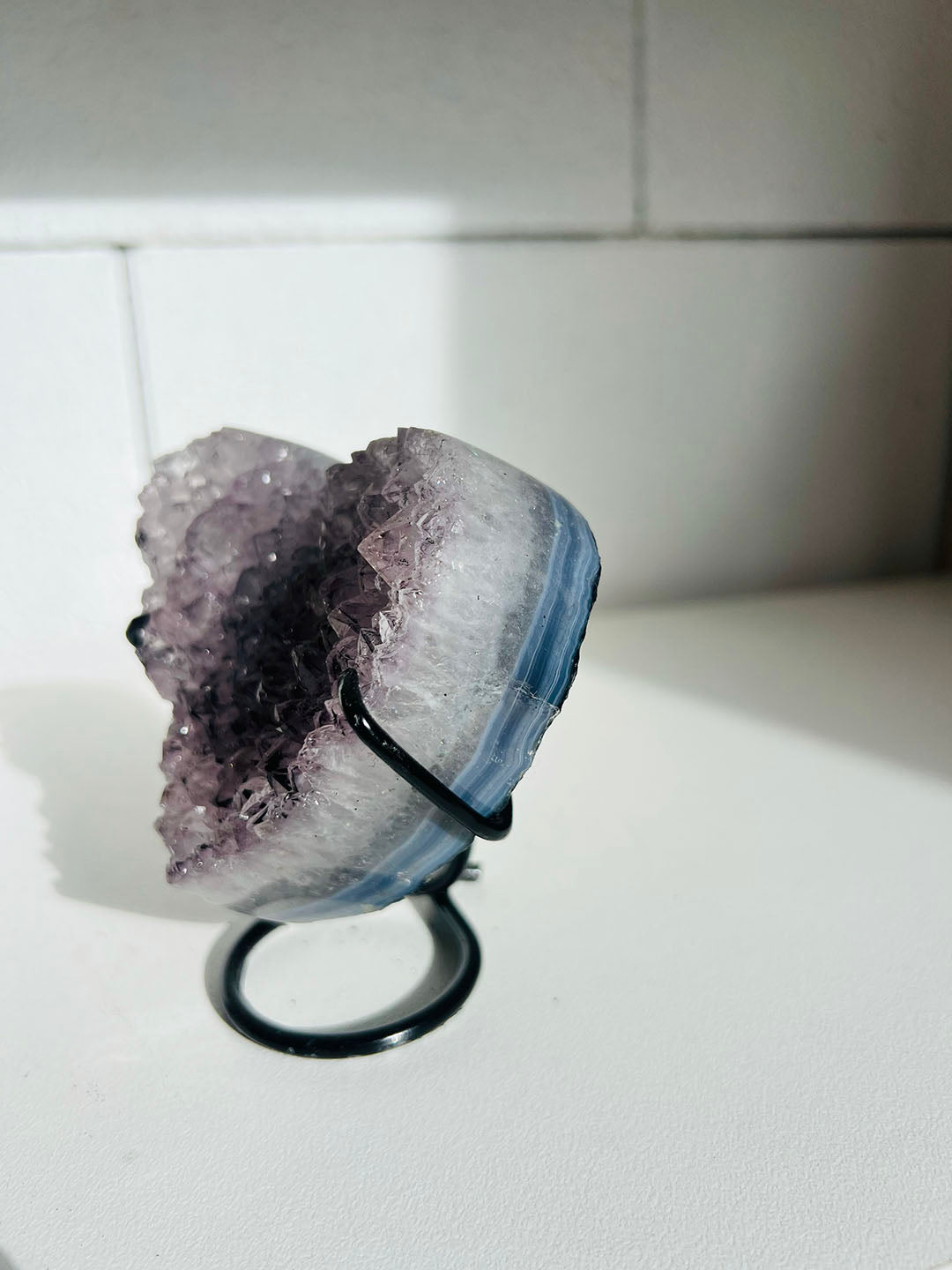 Amethyst w/ Agate Heart