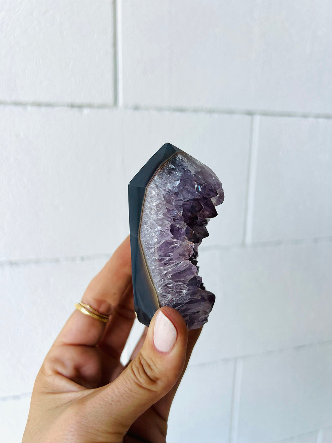 Amethyst with Agate Point