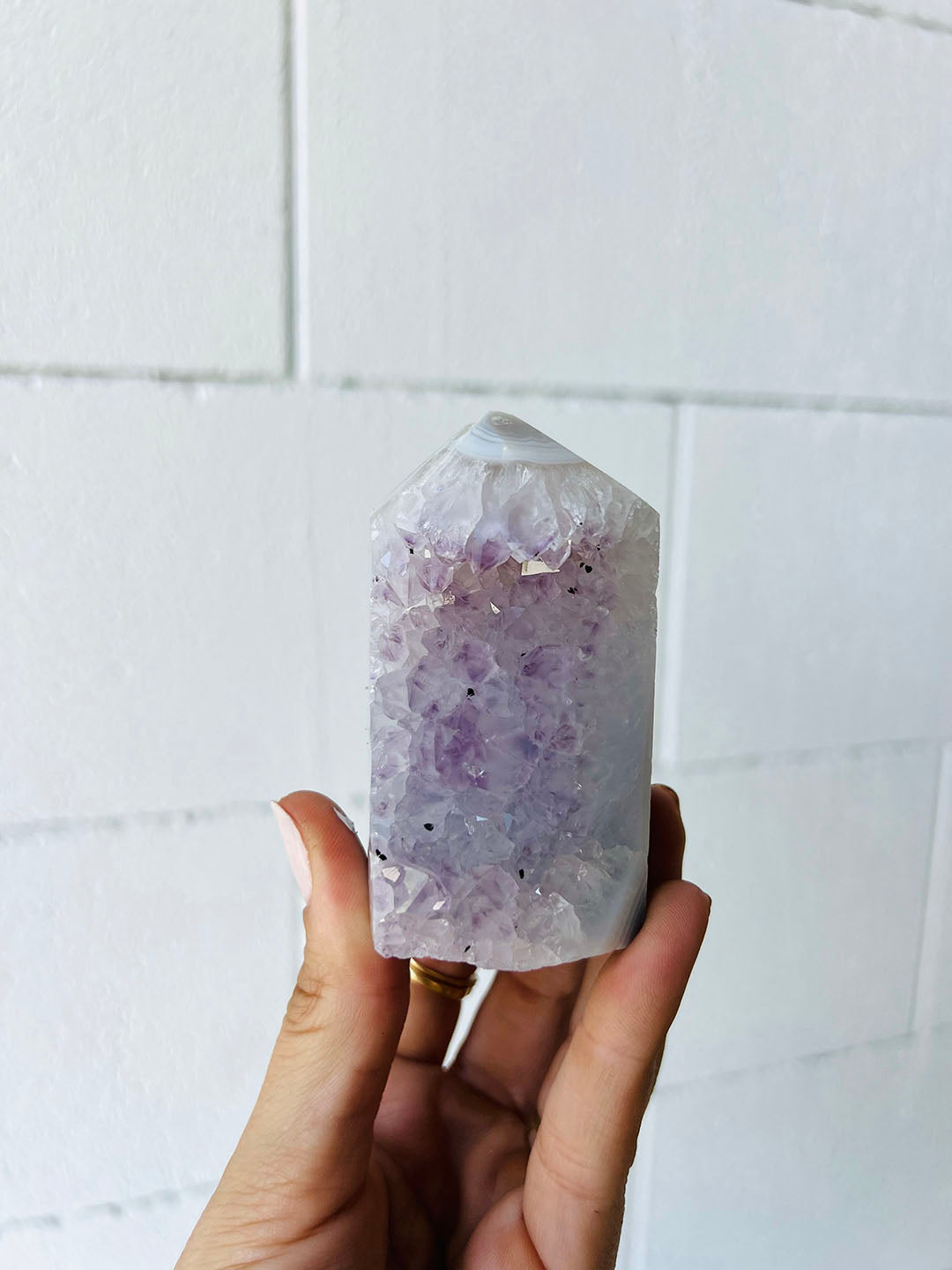 Amethyst with Agate Point