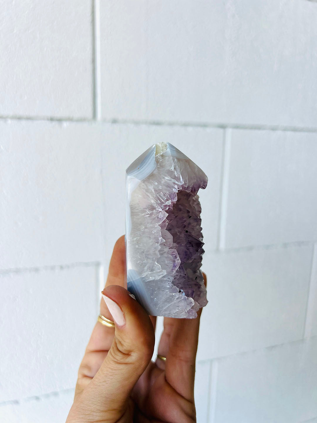 Amethyst with Agate Point