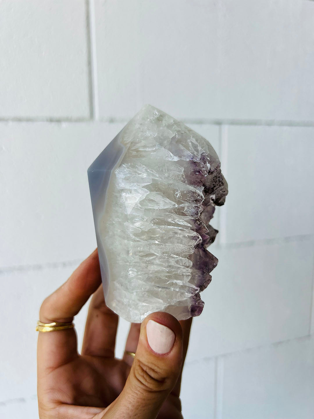 Amethyst with Agate Point