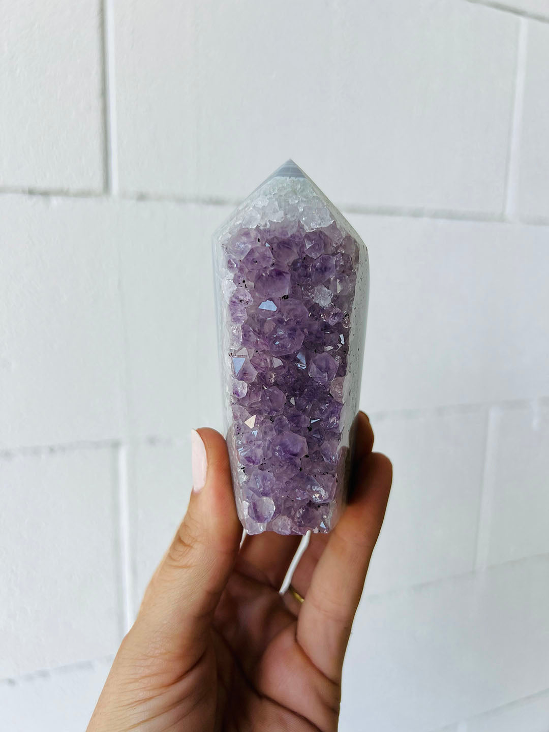 Amethyst with Agate Point