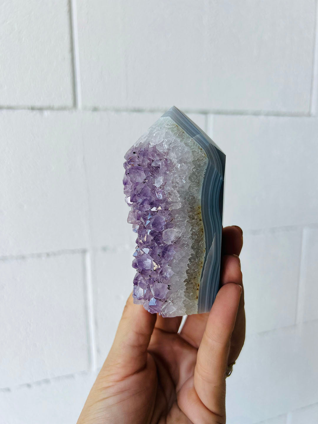 Amethyst with Agate Point