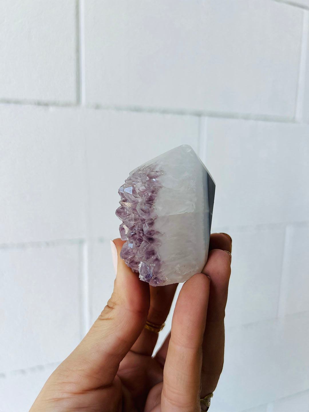 Amethyst with Agate Point