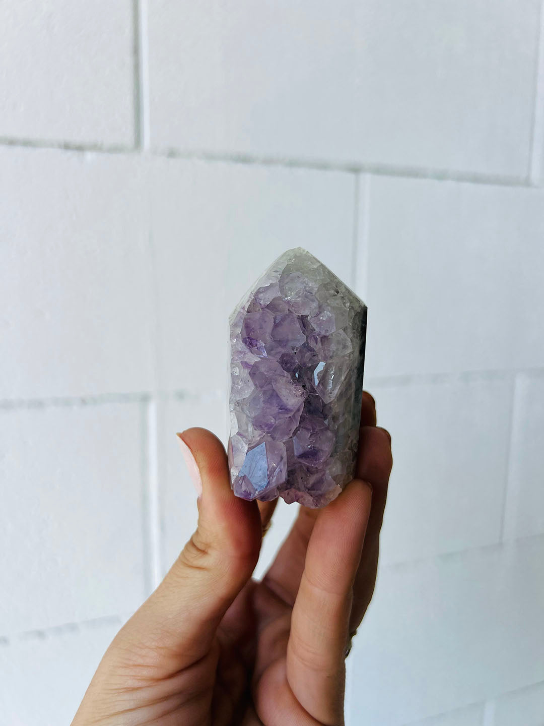 Amethyst with Agate Point