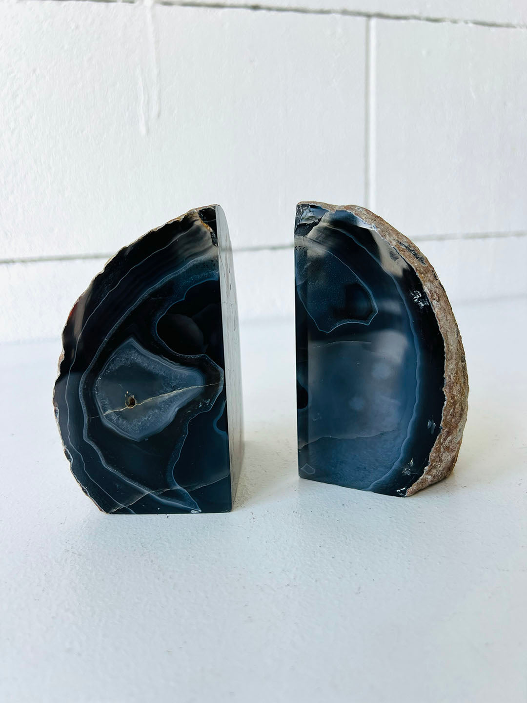 Black Agate bookend