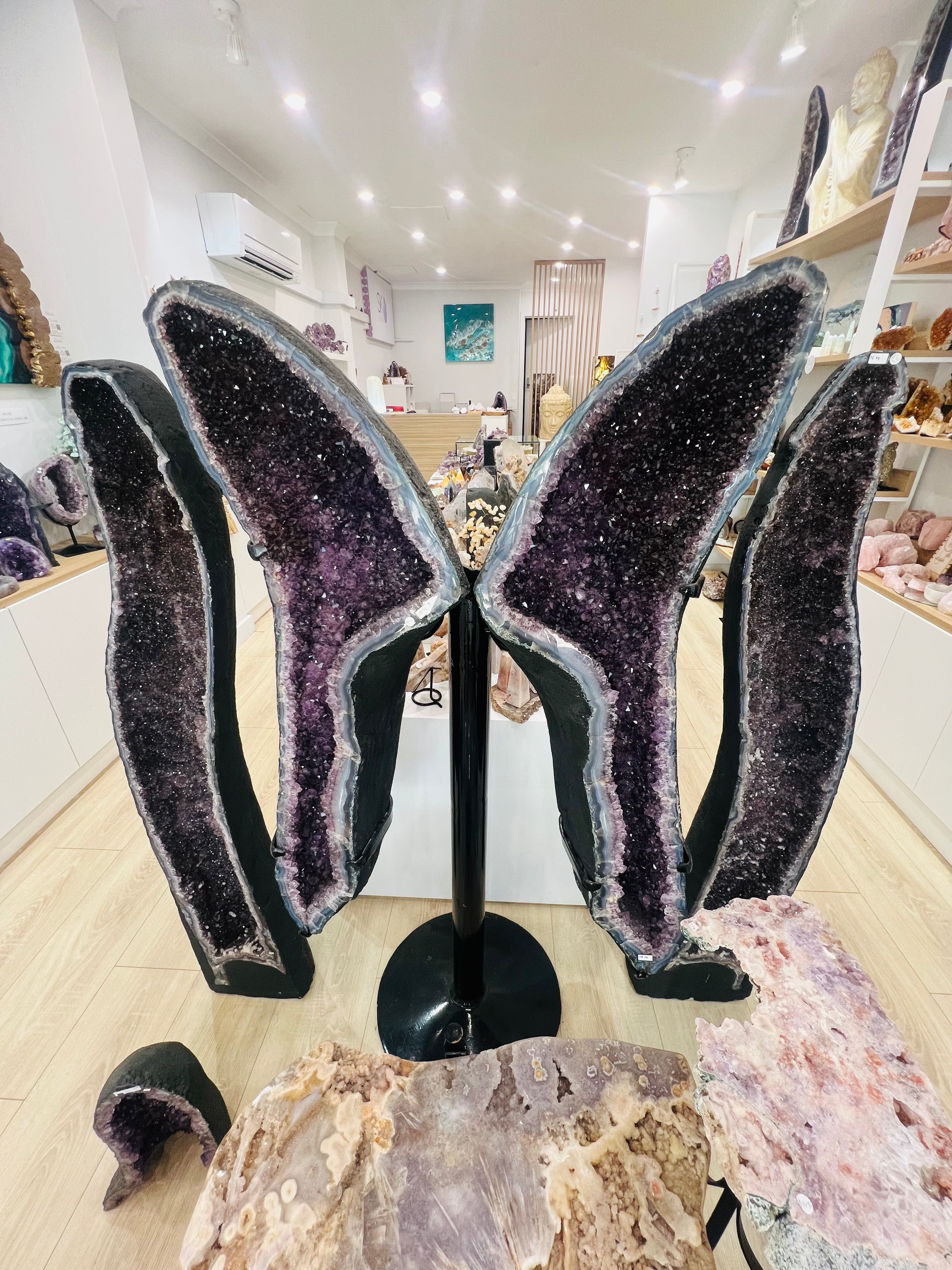 Huge Amethyst Butterfly on Stand  40% OFF