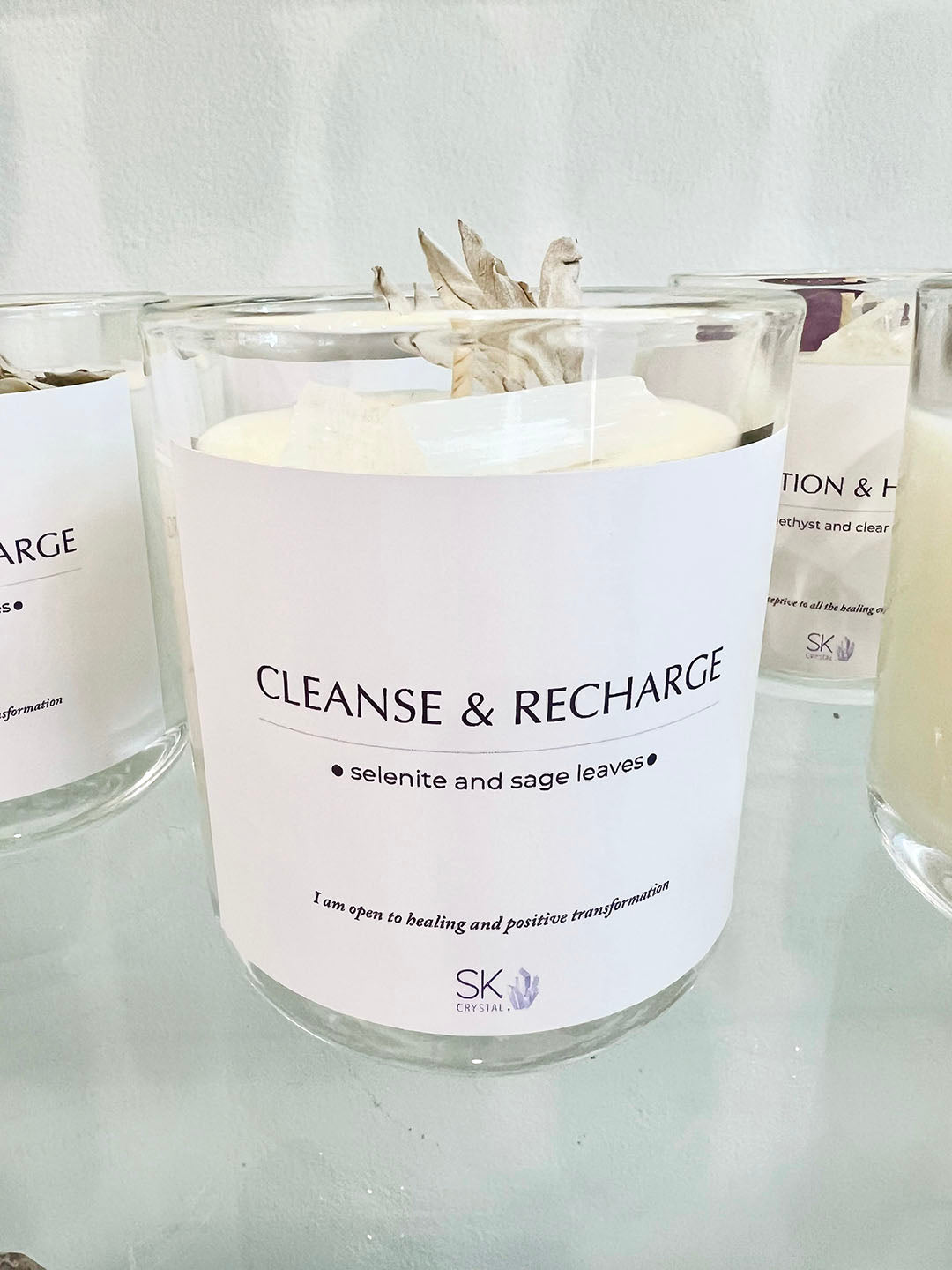 Large SK Crystal Candle - Cleanse & Recharge