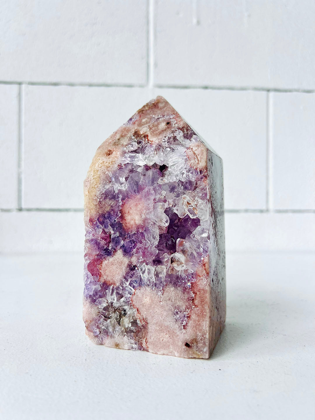 Pink with Purple Amethyst Point