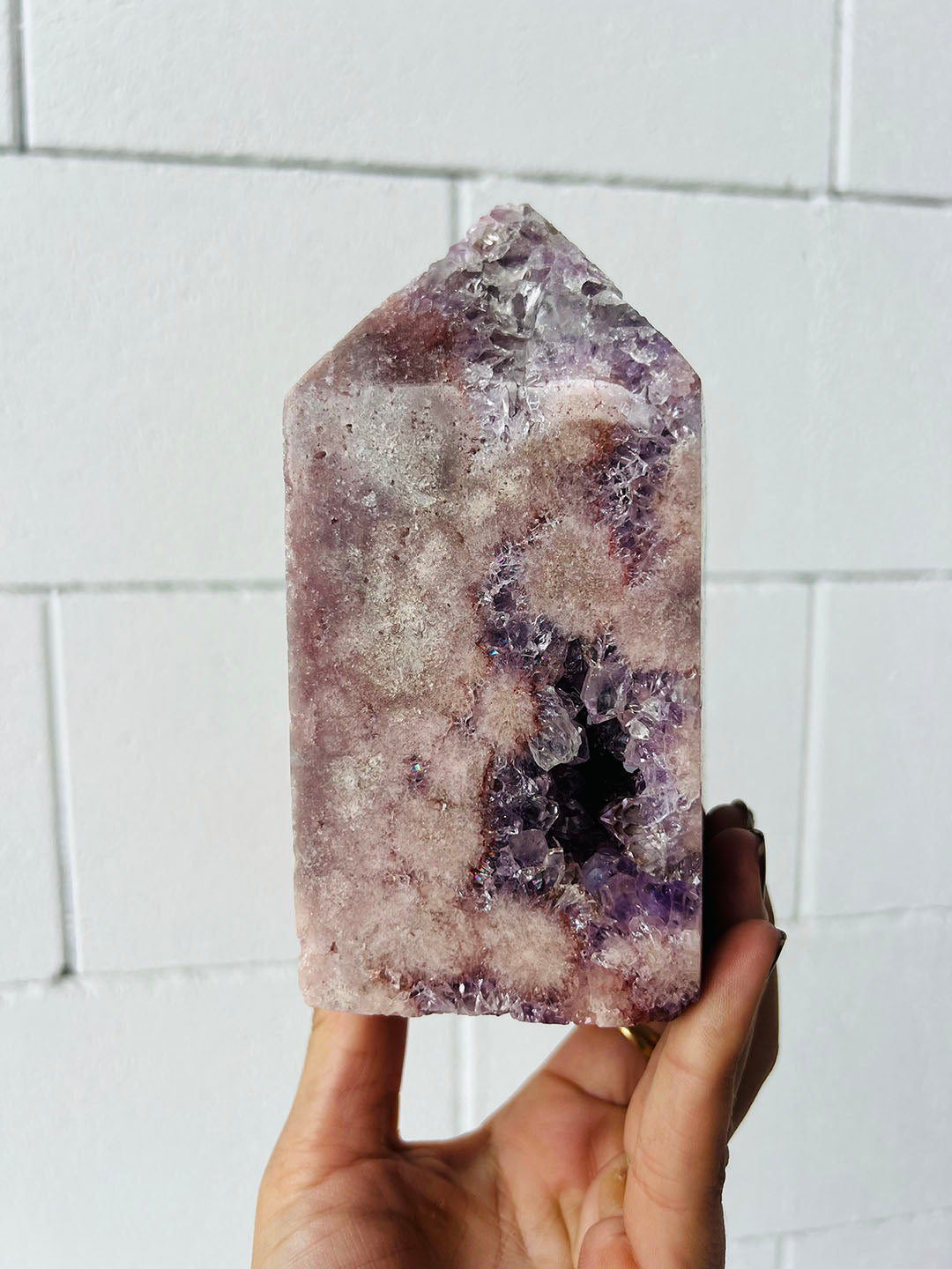 Pink with Purple Amethyst Point