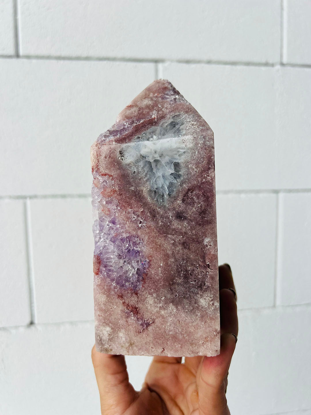 Pink with Purple Amethyst Point