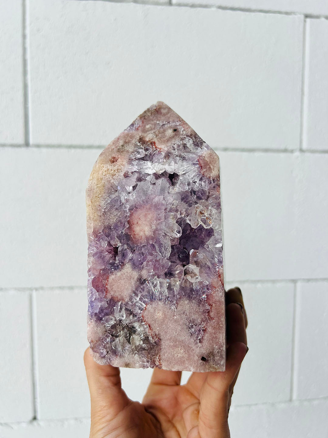 Pink with Purple Amethyst Point