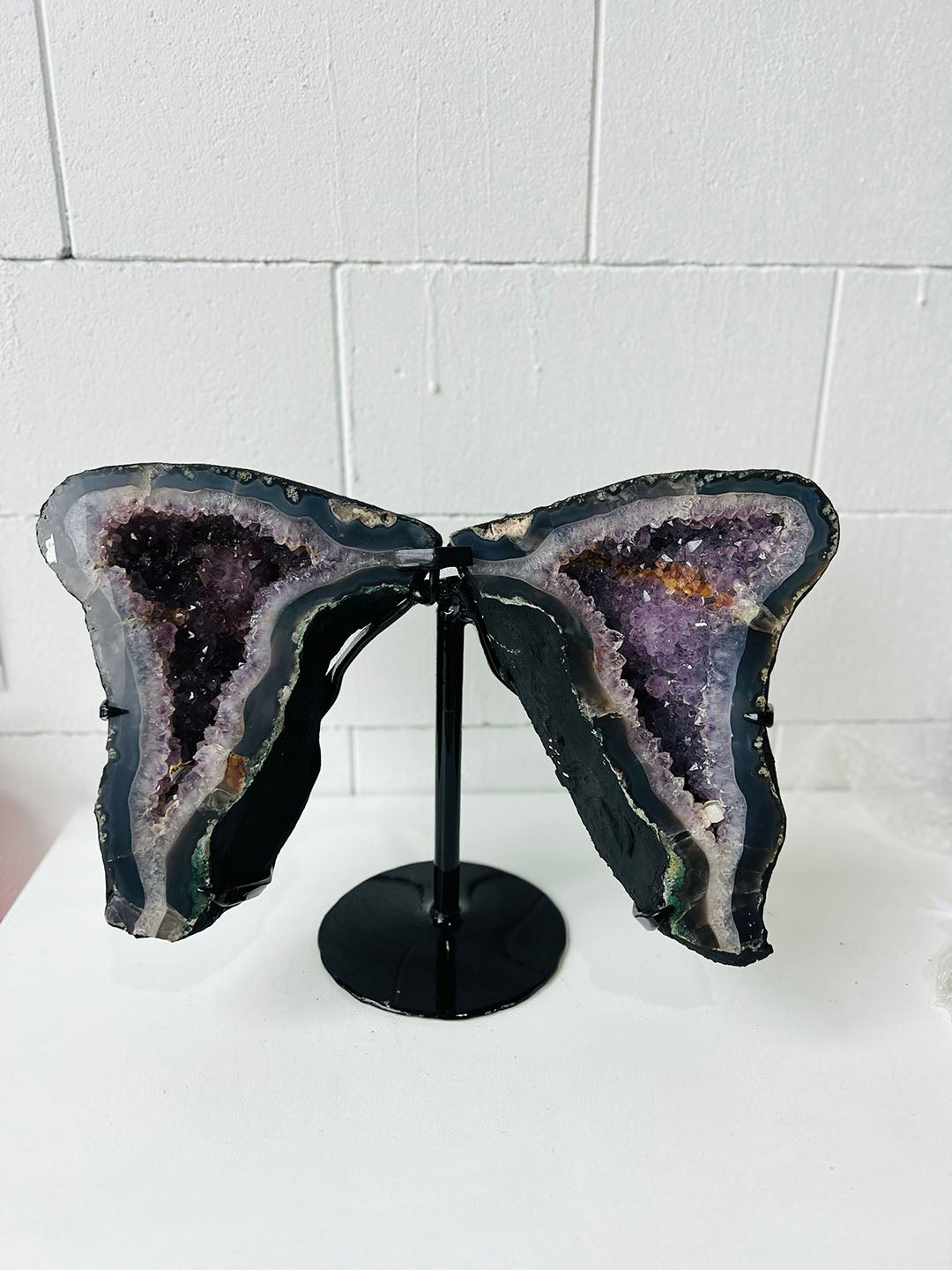 Large Amethyst Butterfly on Stand