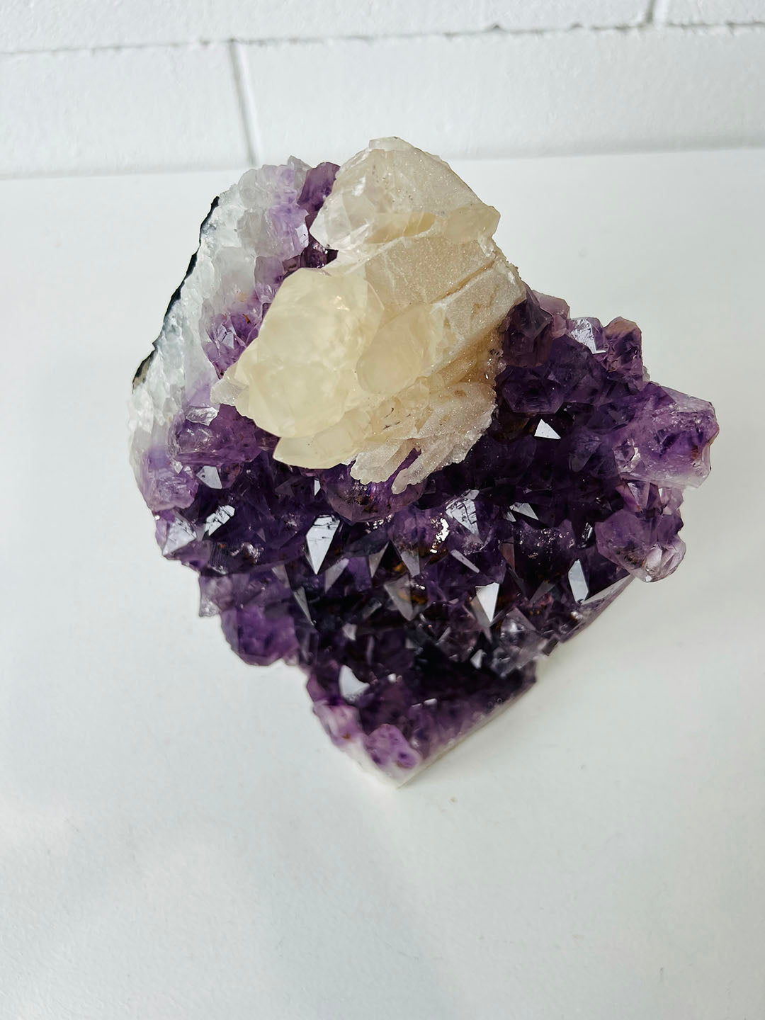 Amethyst with Calcite