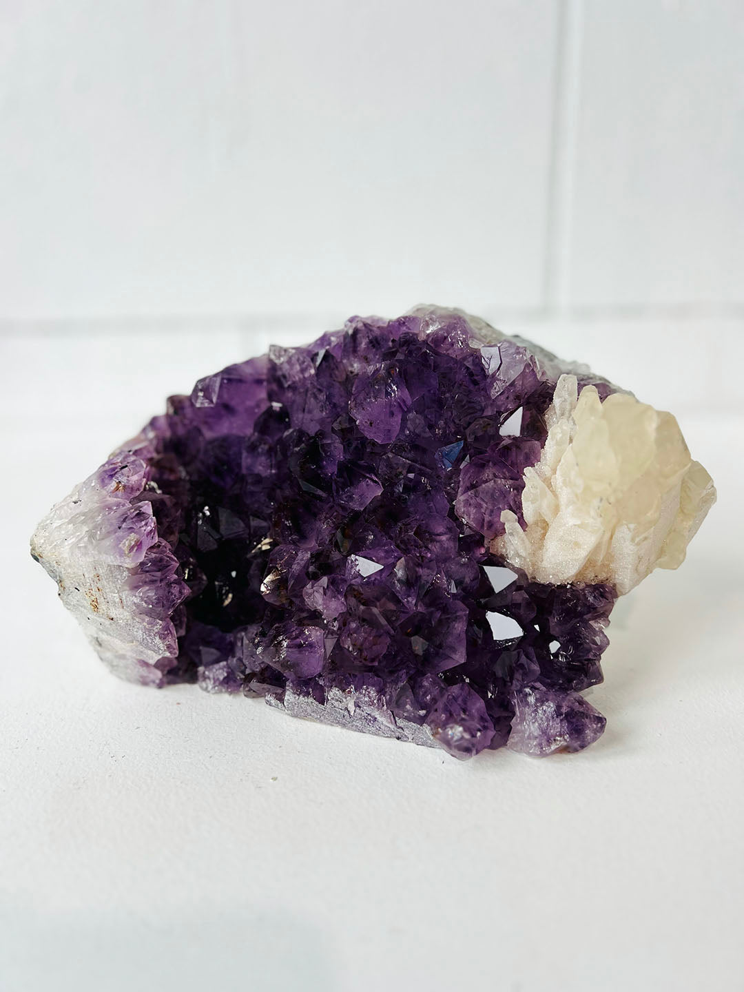 Amethyst with Calcite