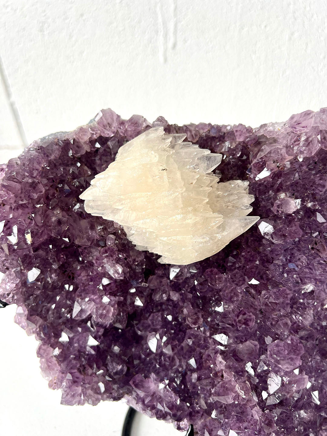 Amethyst with Calcite on Stand