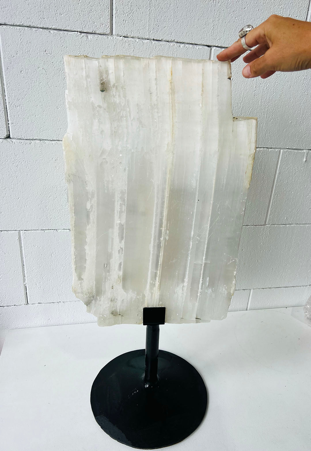 Large Selenite on Stand