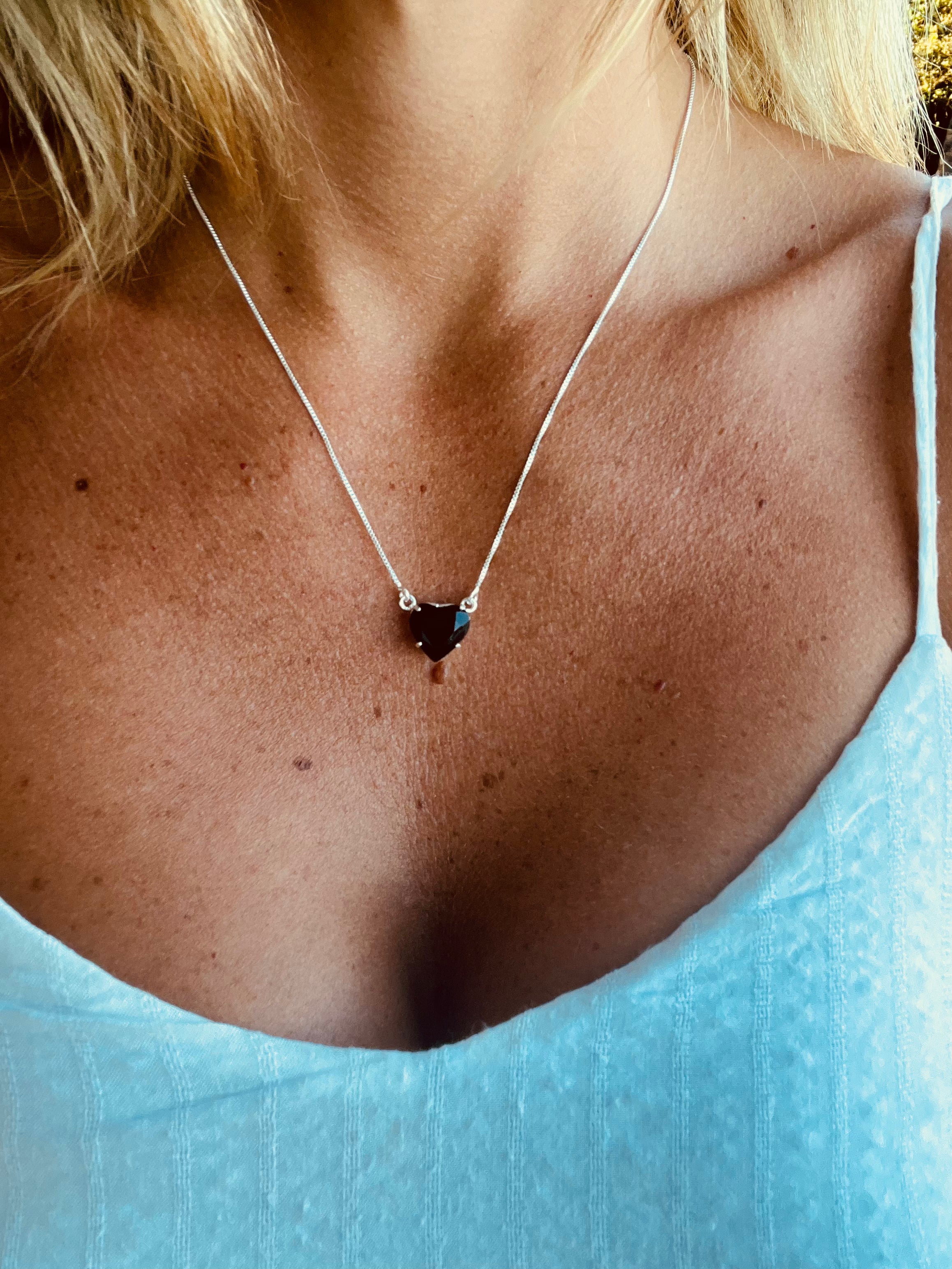 Black Obsidian Heart Necklace