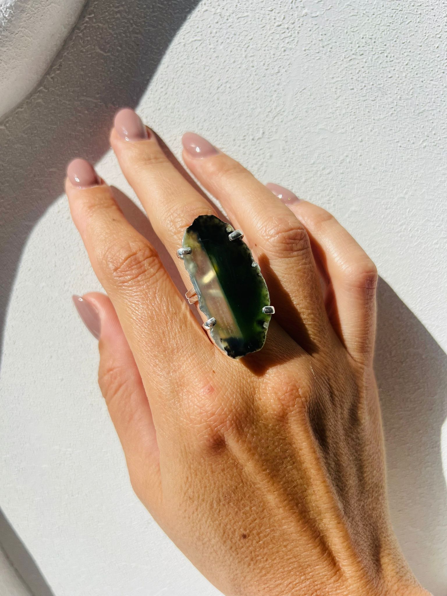 Green Agate Ring