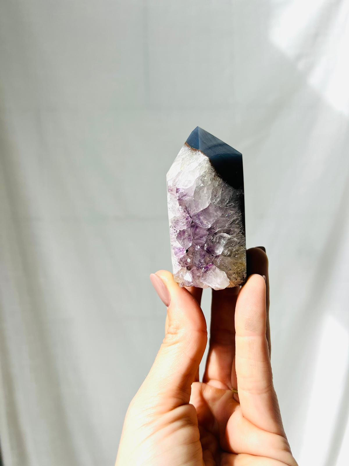 Amethyst with Agate Point