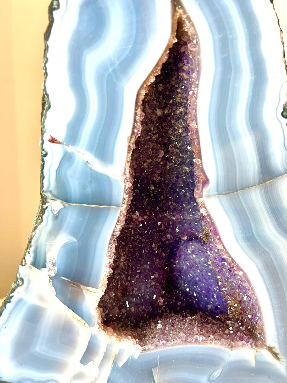 Agate with Amethyst Geode