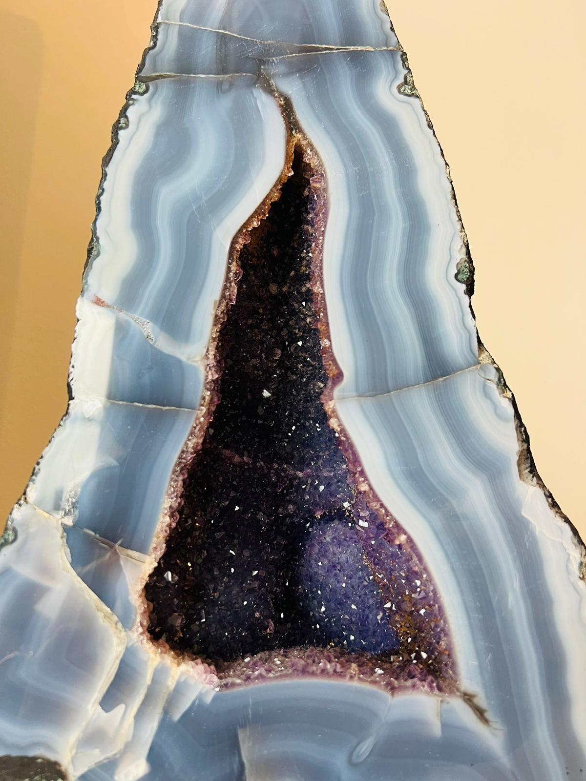 Agate with Amethyst Geode