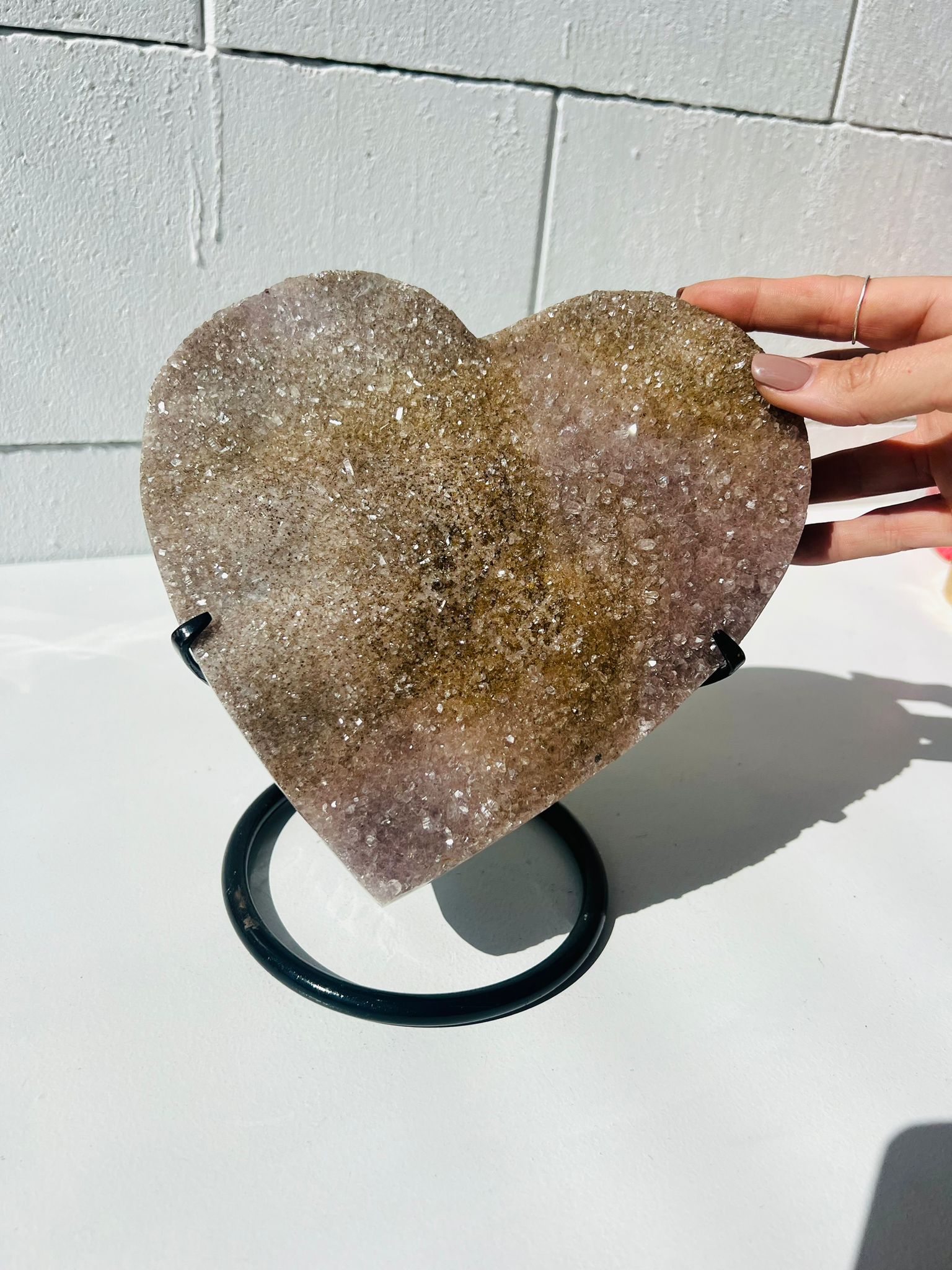 Large Agate with Amethyst Heart