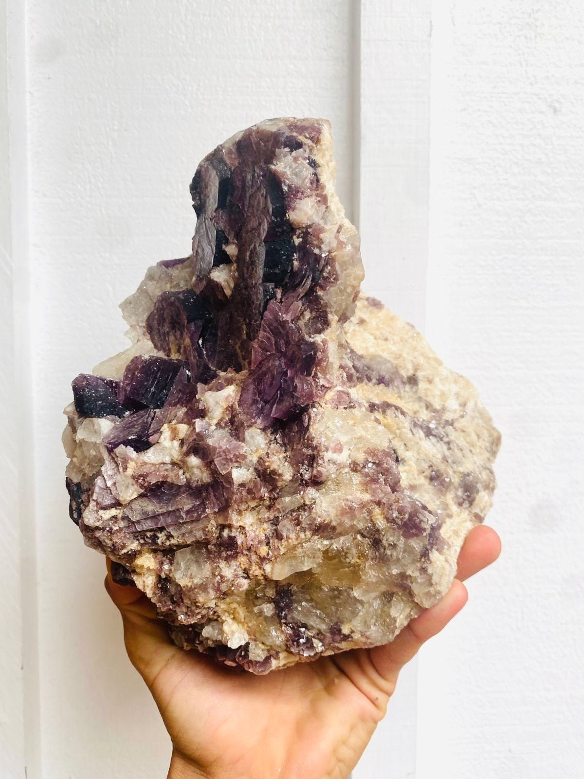 Large Lepidolite with Calcite